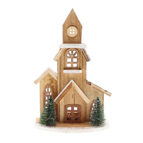 Vianočná dekorácia LED house Graz hnedá 21 × 9 × 33 cm