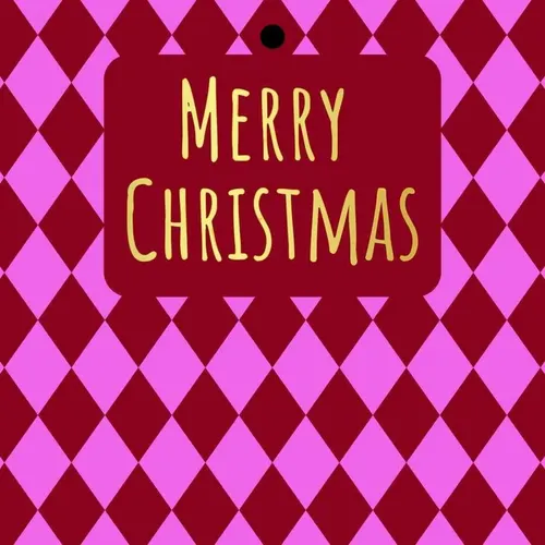 Vianočné kartičky Merry Christmas ružové 7 × 7 cm
