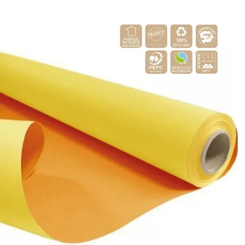 Obojstranný baliaci papier Duo oranžový 80 cm, návin 40 m