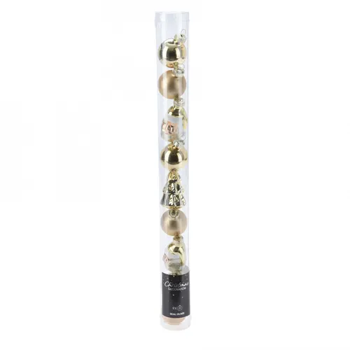 Zdobené vianočné gule zlaté 30 mm