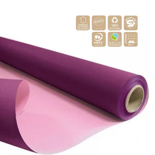Obojstranný baliaci papier Duo ružový 80 cm, návin 40 m