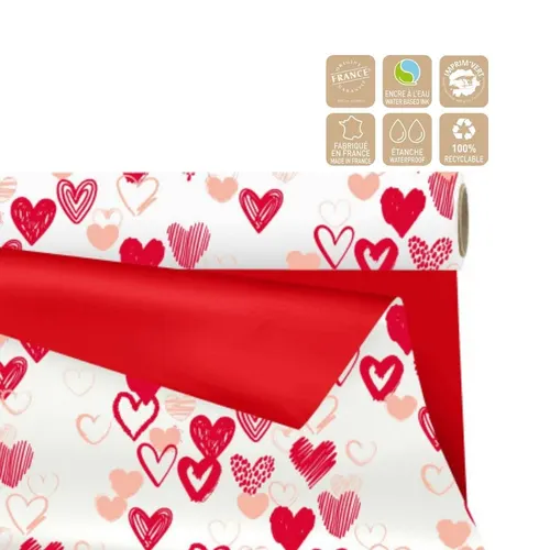 Valentínska baliaca fólia Duo Mat My Love Clayrton červená 80 cm, návin 25 m