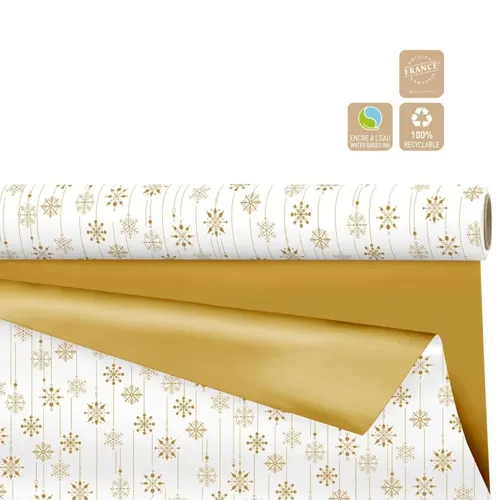 Vianočná baliaca fólia Duo Mat Snow Clayrton 70 cm, návin 40 m