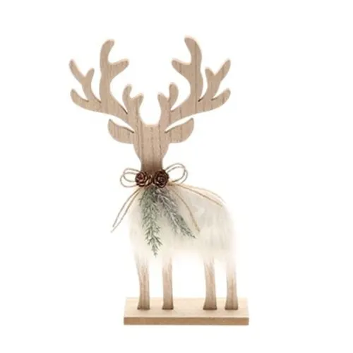 Vianočná dekorácia dekoračný reindeer biela 18 × 5 × 30 cm