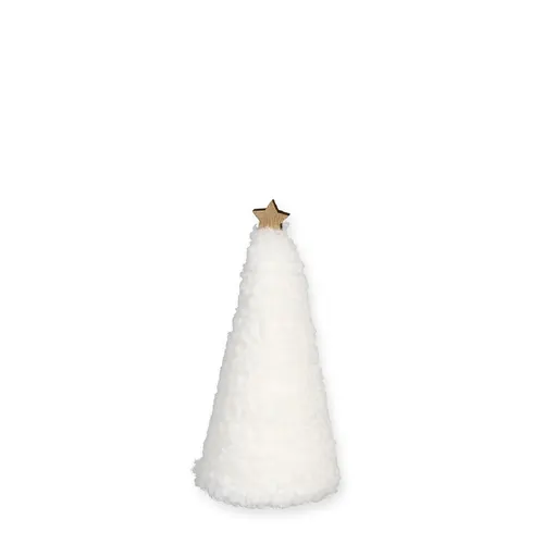 Vianočná dekorácia stromček Teddy biela ⌀ 6 × 17 cm
