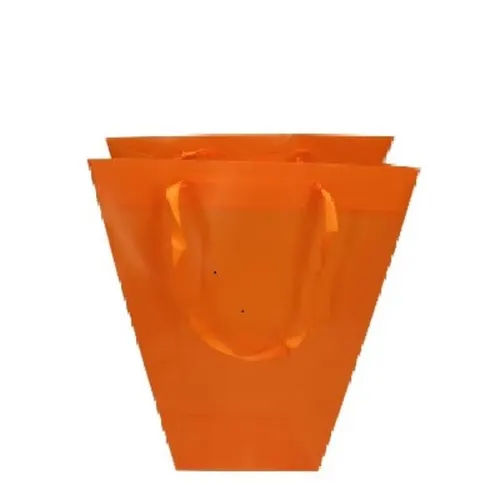 Priehľadná taška na kvety oranžová 11 × 26 cm