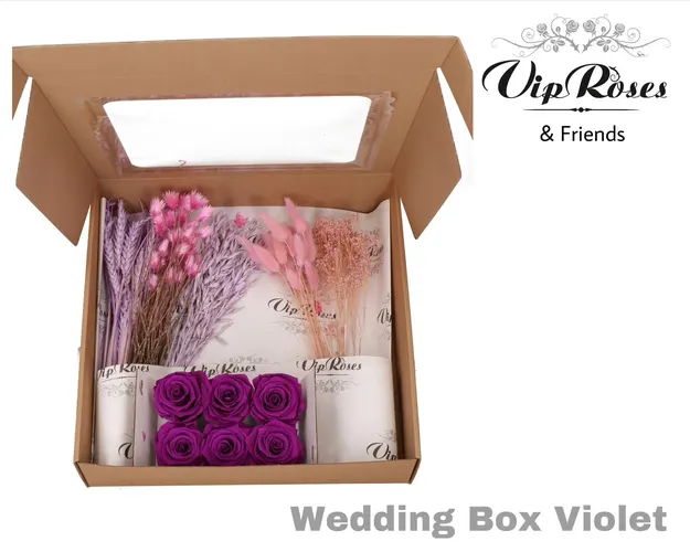 Weddingbox Violet, sušené 8 cm
