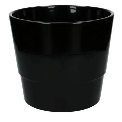 Keramický kvetináč Basic čierny ⌀ 22 cm