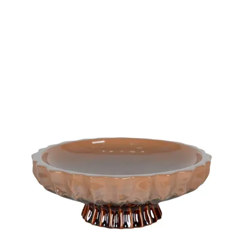 Keramická hladká misa hnedá ⌀ 25 × 9 cm